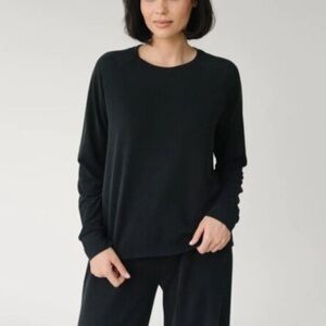 Cozy Earth Ultra Soft Bamboo Pullover Crewneck Raglan Long Sleeve Shirt Small